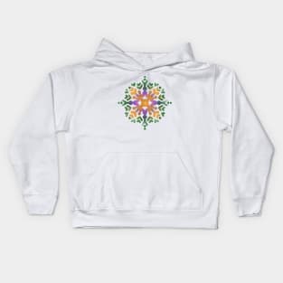 Phulkari Motif - Indian Punjab Traditional Folk Art in Digital Watercolors GC-126-05 Kids Hoodie